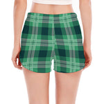 St. Patrick's Day Tartan Print Women's Split Running Shorts