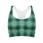 St. Patrick's Day Tartan Print Women's Sports Bra