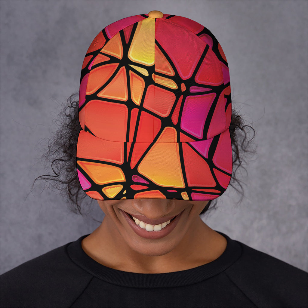 Stained Glass Mosaic Pattern Print Baseball Cap