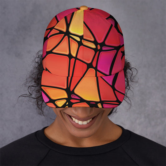 Stained Glass Mosaic Pattern Print Baseball Cap