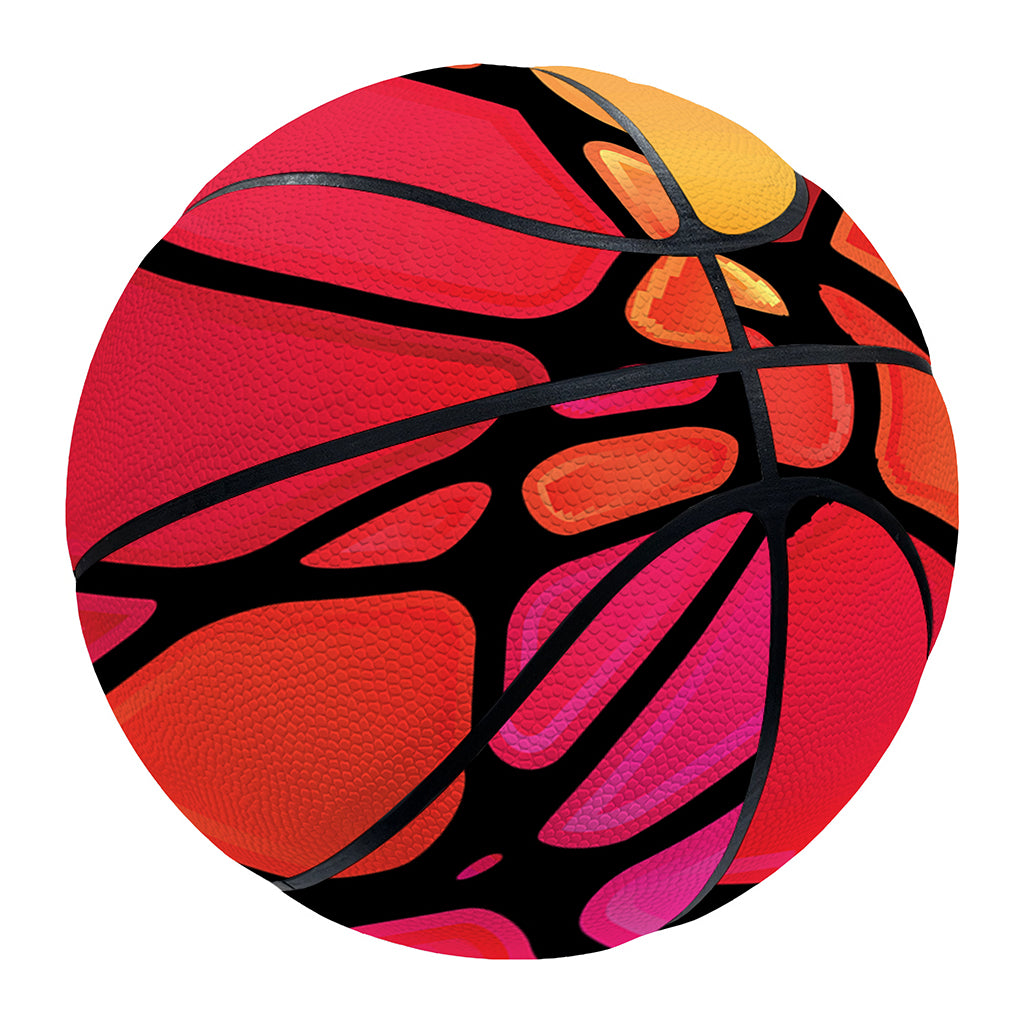 Stained Glass Mosaic Pattern Print Basketball