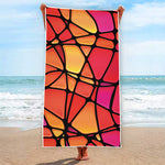 Stained Glass Mosaic Pattern Print Beach Towel