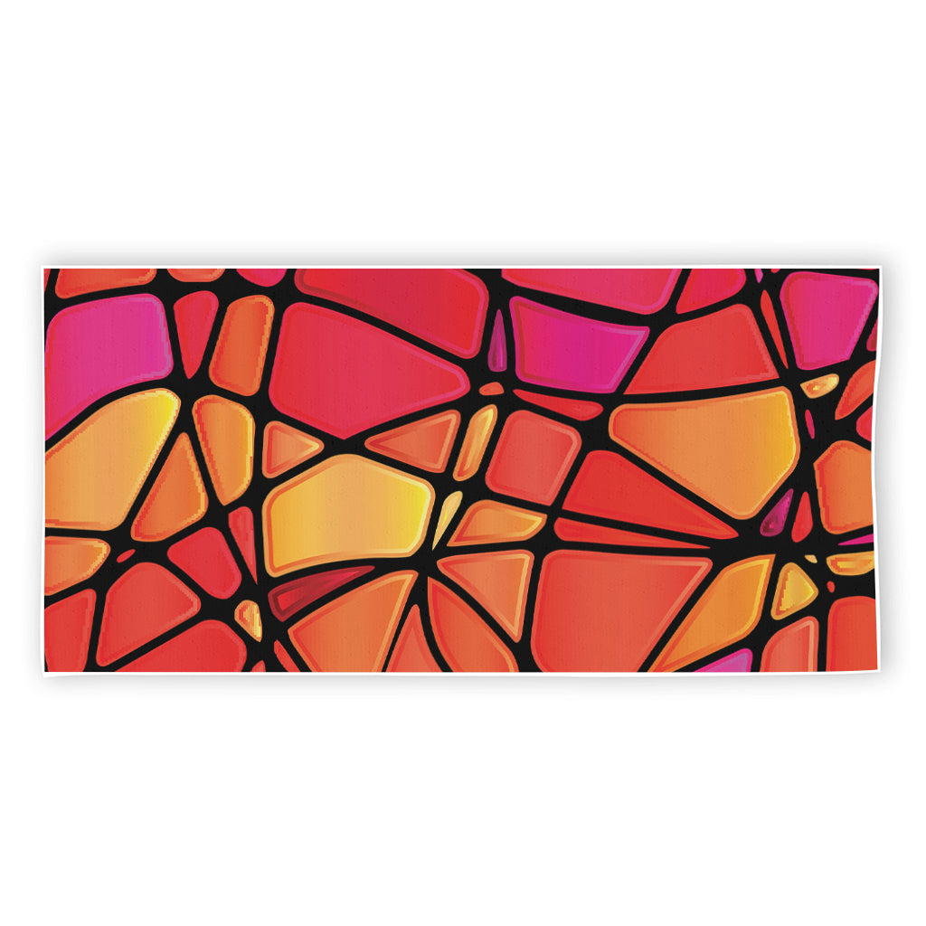 Stained Glass Mosaic Pattern Print Beach Towel