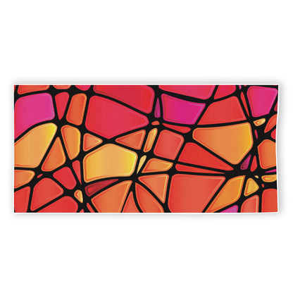 Stained Glass Mosaic Pattern Print Beach Towel