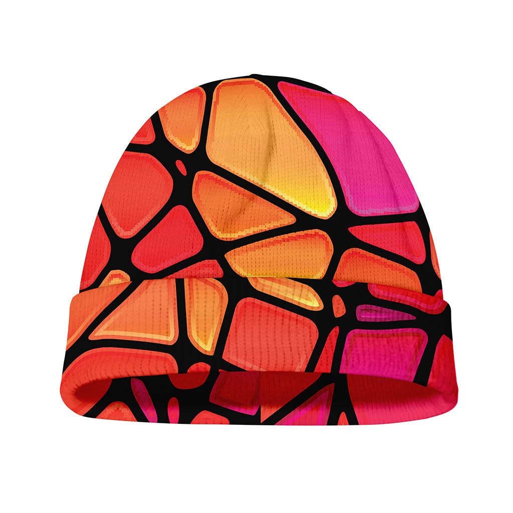 Stained Glass Mosaic Pattern Print Beanie