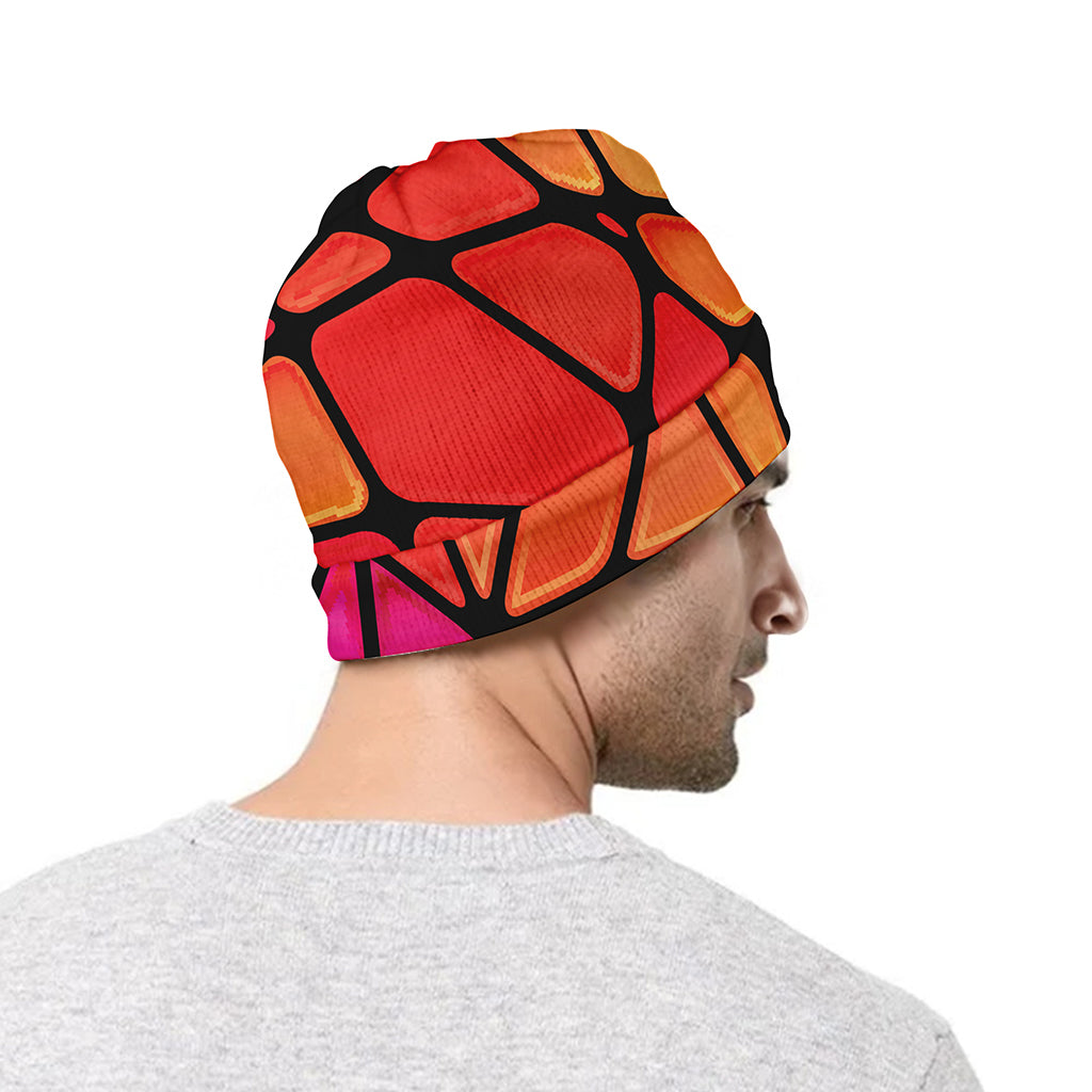 Stained Glass Mosaic Pattern Print Beanie