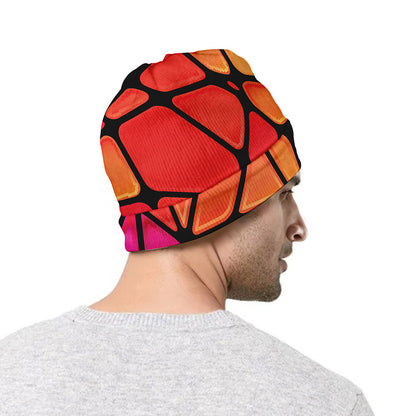 Stained Glass Mosaic Pattern Print Beanie