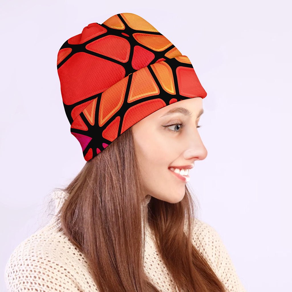 Stained Glass Mosaic Pattern Print Beanie