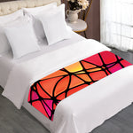 Stained Glass Mosaic Pattern Print Bed Runner