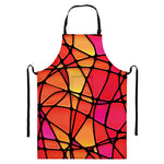 Stained Glass Mosaic Pattern Print Bib Apron With Pocket