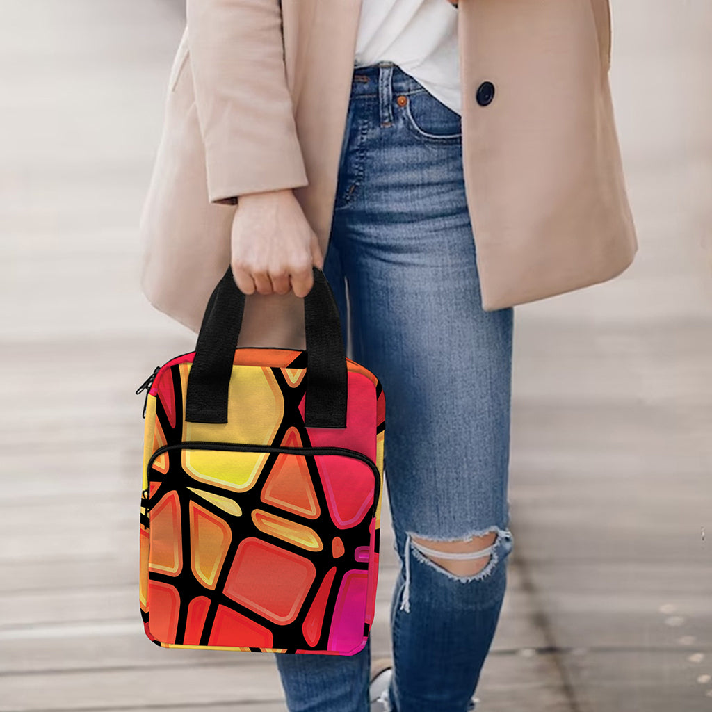Stained Glass Mosaic Pattern Print Bible Tote Bag