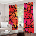 Stained Glass Mosaic Pattern Print Blackout Grommet Curtains