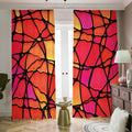 Stained Glass Mosaic Pattern Print Dimout Pencil Pleat Curtains