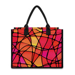 Stained Glass Mosaic Pattern Print Canvas Tote Bag