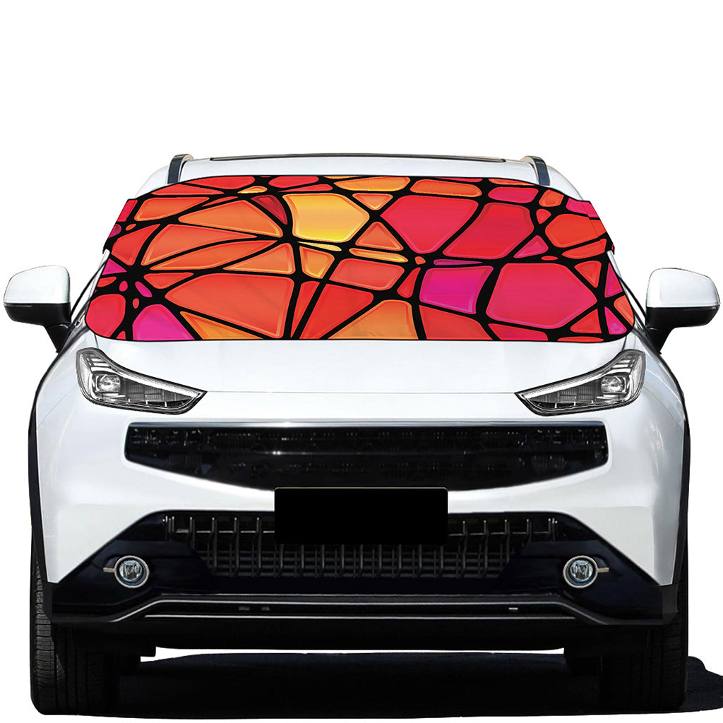 Stained Glass Mosaic Pattern Print Car Windshield Snow Cover