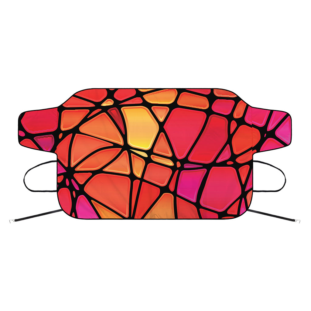 Stained Glass Mosaic Pattern Print Car Windshield Snow Cover