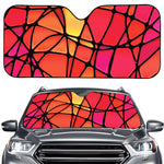 Stained Glass Mosaic Pattern Print Car Windshield Sun Shade