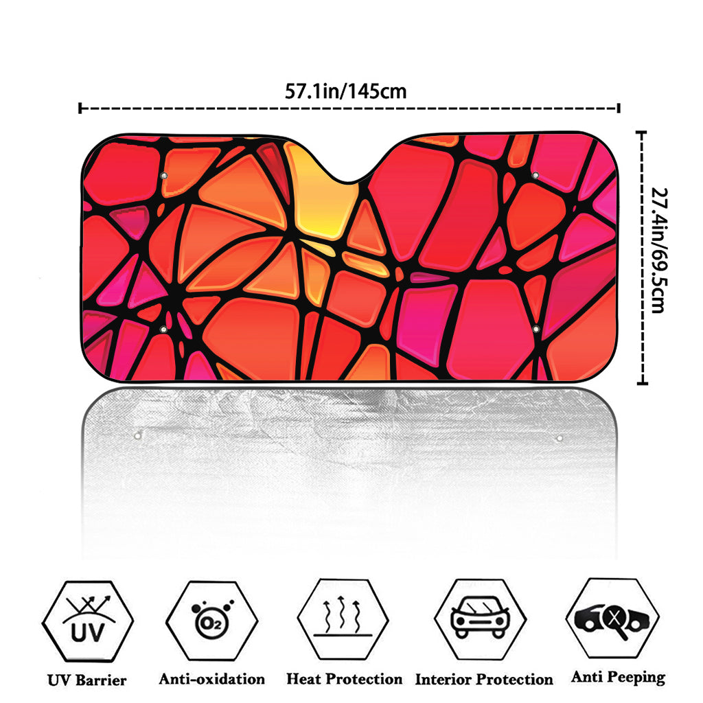 Stained Glass Mosaic Pattern Print Car Windshield Sun Shade