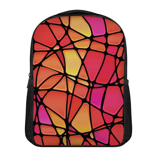 Stained Glass Mosaic Pattern Print Casual Backpack