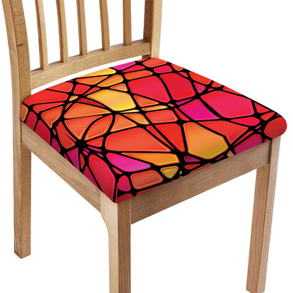 Stained Glass Mosaic Pattern Print Chair Cushion Cover