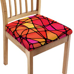 Stained Glass Mosaic Pattern Print Chair Cushion Cover