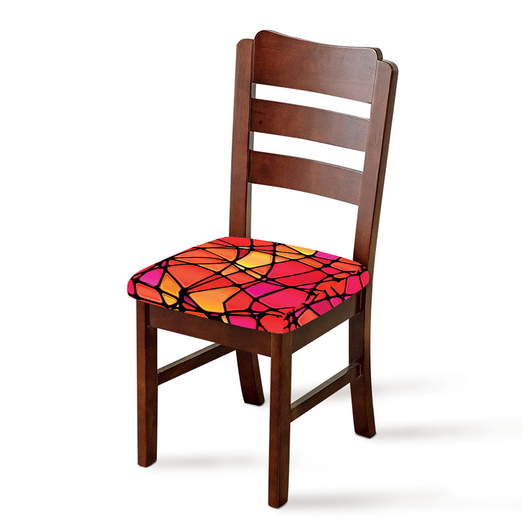 Stained Glass Mosaic Pattern Print Chair Cushion Cover