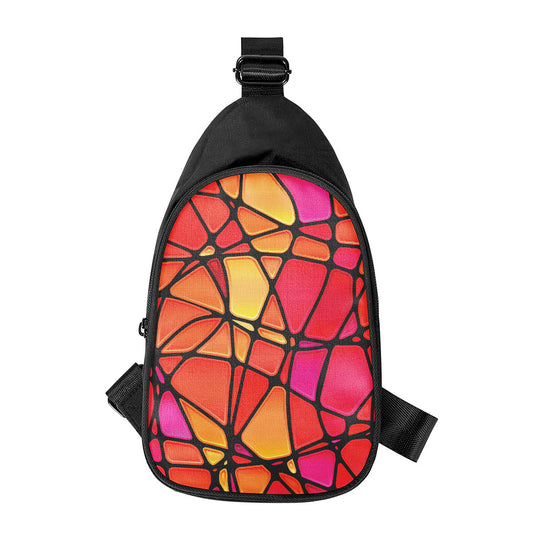 Stained Glass Mosaic Pattern Print Chest Bag