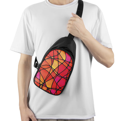 Stained Glass Mosaic Pattern Print Chest Bag