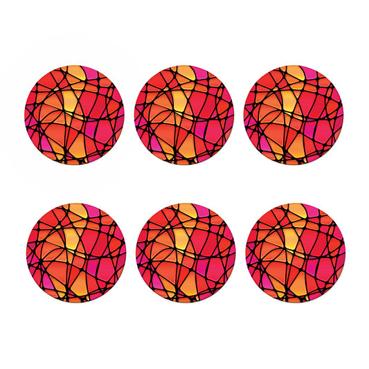 Stained Glass Mosaic Pattern Print Coaster Set