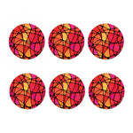 Stained Glass Mosaic Pattern Print Coaster Set