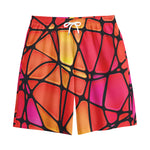 Stained Glass Mosaic Pattern Print Cotton Shorts