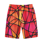 Stained Glass Mosaic Pattern Print Cotton Shorts