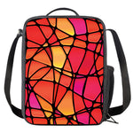 Stained Glass Mosaic Pattern Print Crossbody Lunch Bag