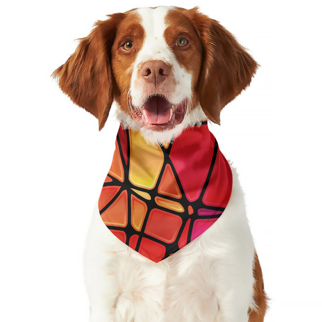 Stained Glass Mosaic Pattern Print Dog Bandana