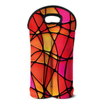 Stained Glass Mosaic Pattern Print Double Neoprene Wine Tote