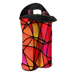 Stained Glass Mosaic Pattern Print Double Neoprene Wine Tote