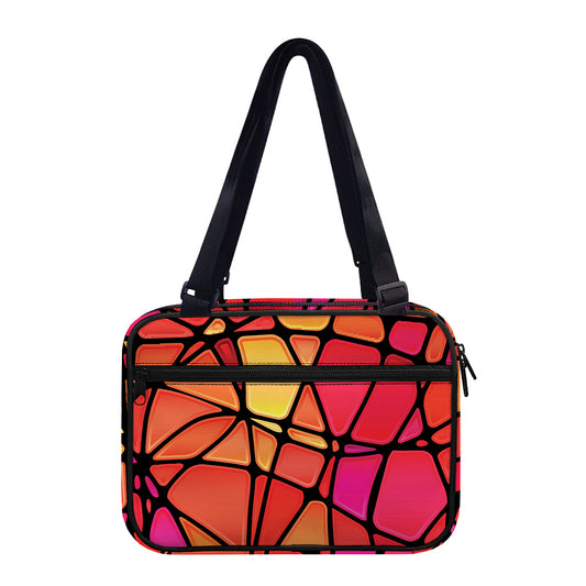 Stained Glass Mosaic Pattern Print Double Strap Bible Bag