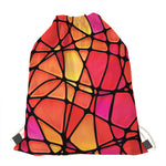 Stained Glass Mosaic Pattern Print Drawstring Bag