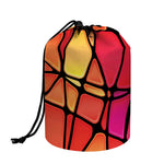 Stained Glass Mosaic Pattern Print Drawstring Makeup Bag