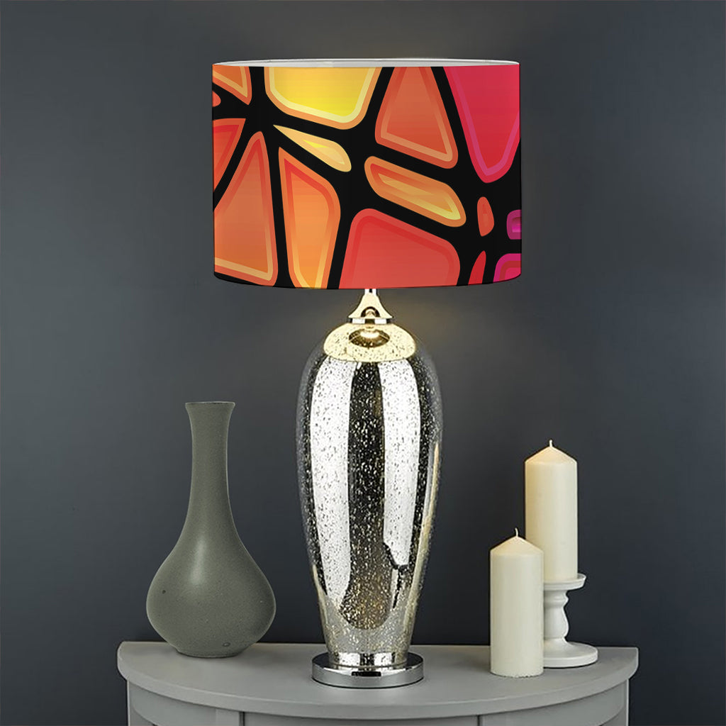 Stained Glass Mosaic Pattern Print Drum Lamp Shade