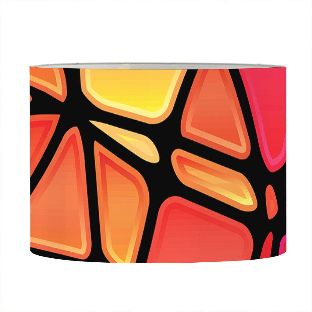 Stained Glass Mosaic Pattern Print Drum Lamp Shade