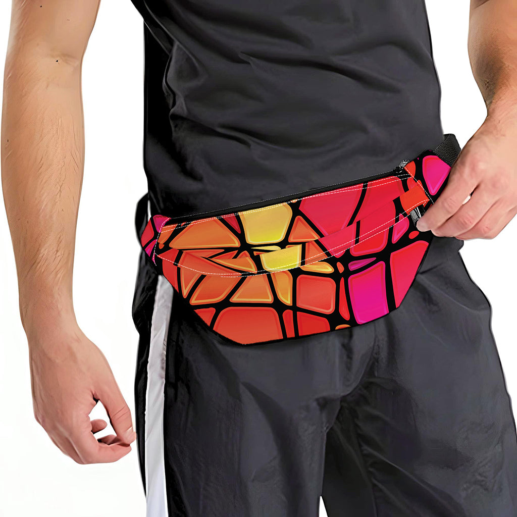 Stained Glass Mosaic Pattern Print Fanny Pack