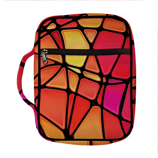 Stained Glass Mosaic Pattern Print Front Pocket Bible Bag