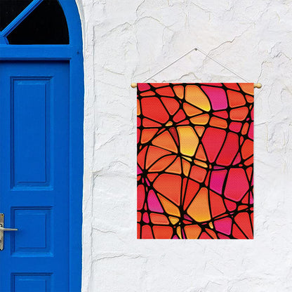 Stained Glass Mosaic Pattern Print Garden Flag