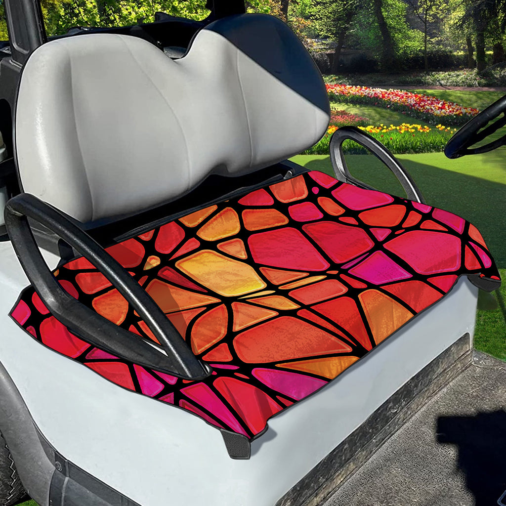Stained Glass Mosaic Pattern Print Golf Cart Seat Cover