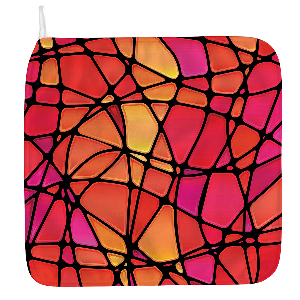 Stained Glass Mosaic Pattern Print Hand Towel