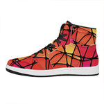 Stained Glass Mosaic Pattern Print High Top Leather Sneakers