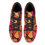 Stained Glass Mosaic Pattern Print High Top Leather Sneakers