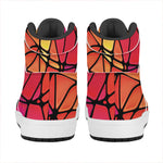 Stained Glass Mosaic Pattern Print High Top Leather Sneakers