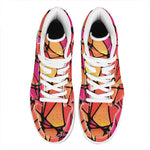 Stained Glass Mosaic Pattern Print High Top Leather Sneakers